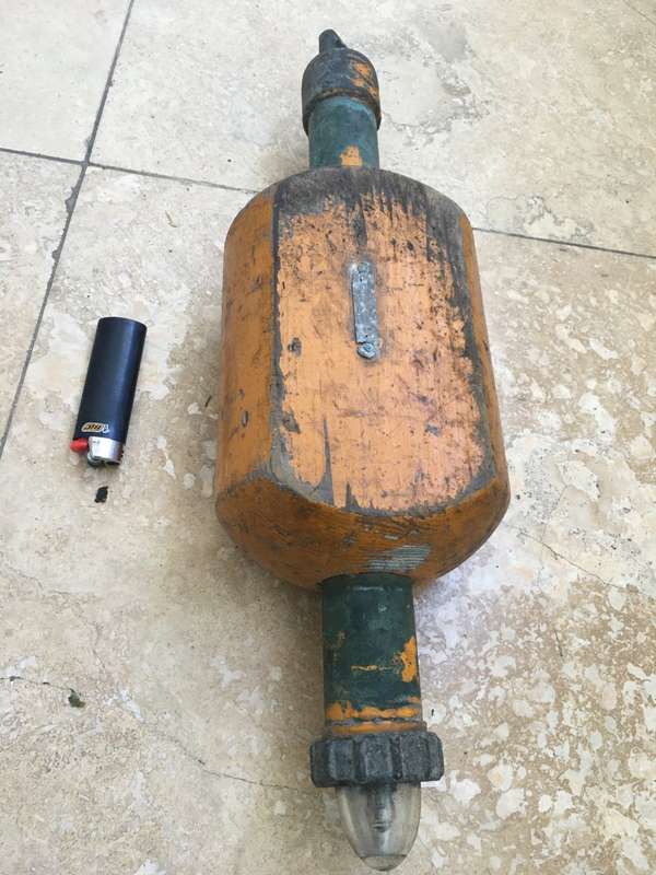 vintage man over board copper life beacon floats , life buoys
