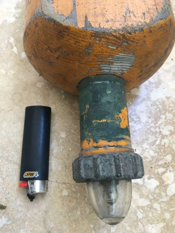 vintage man over board copper life beacon floats , life buoys