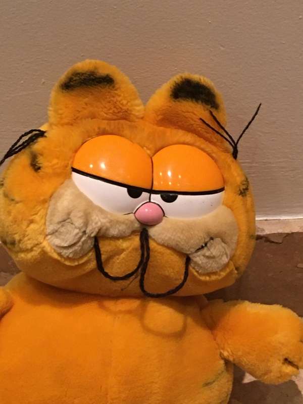 vintage large Garfield soft Doll , made in Korea