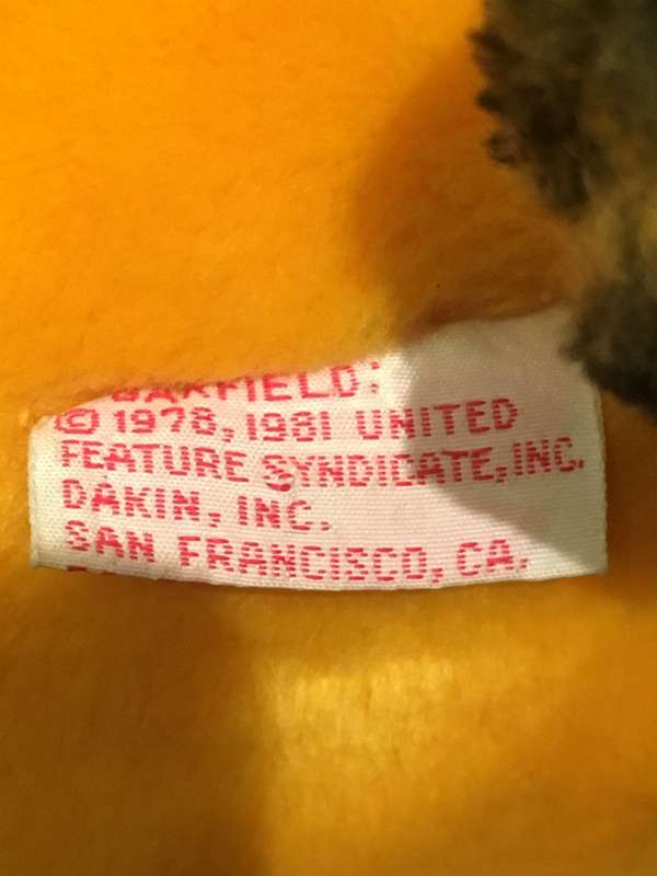 vintage large Garfield soft Doll , made in Korea