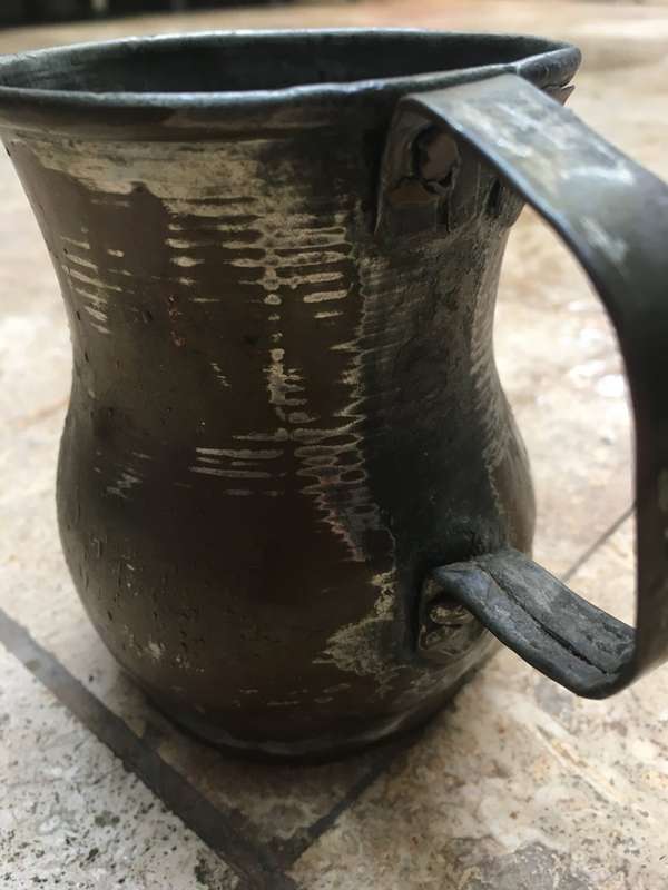 Vintage copper small jug , rustic
