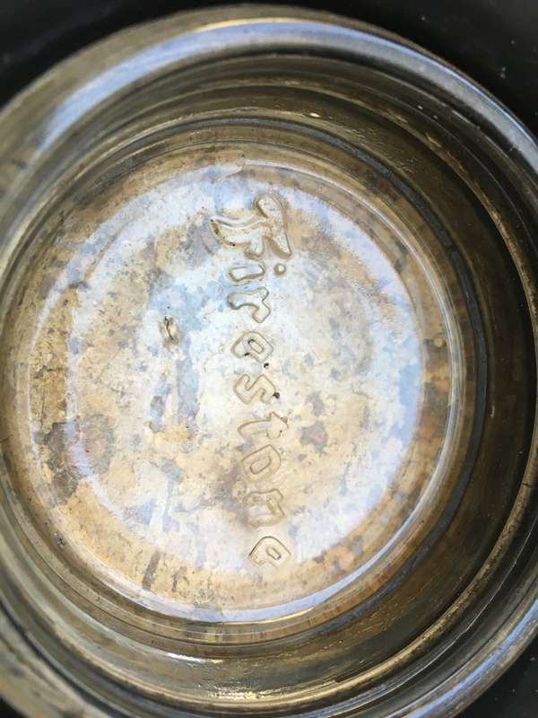 vintage firestone tyre ashtray, original Glass !