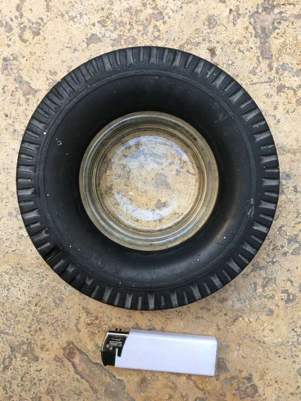 vintage firestone tyre ashtray, original Glass !