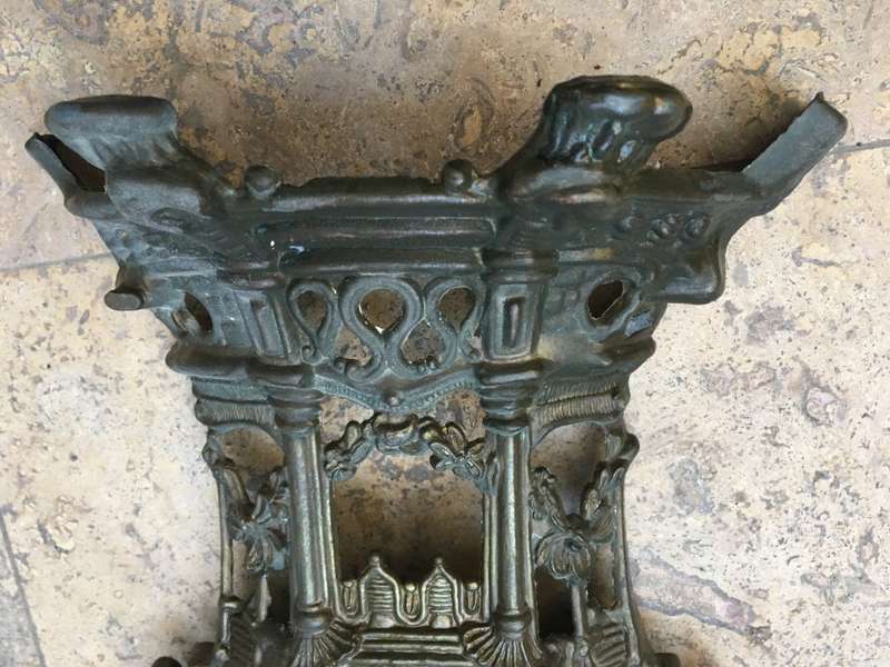 vintage  brass ornate mantle clock , clock needs tlc