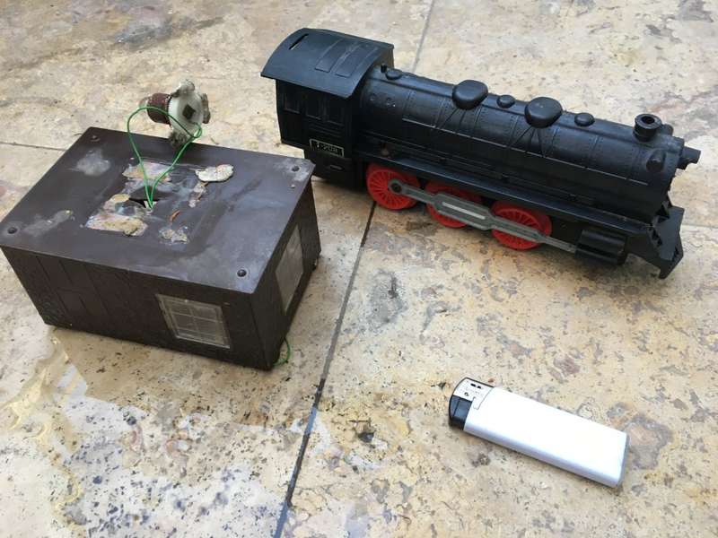old battery power train pvc and building , tlc
