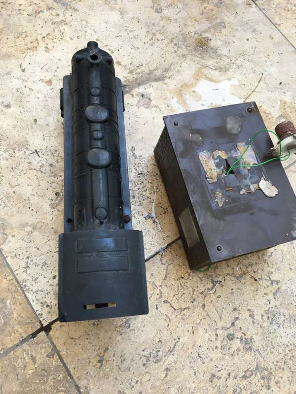 old battery power train pvc and building , tlc