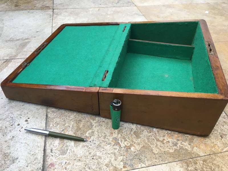 vintage wooden gambling box