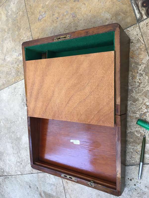 vintage wooden gambling box