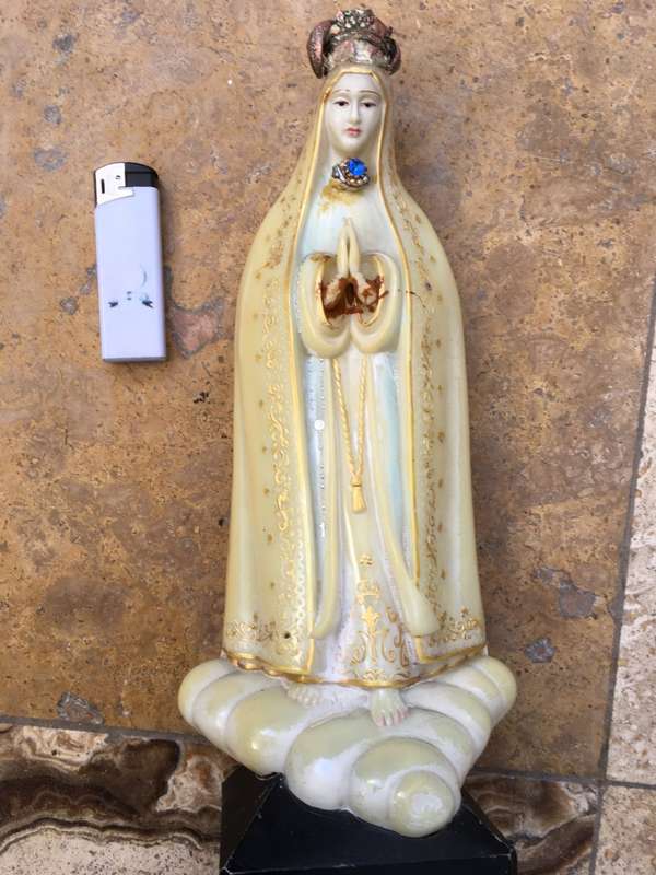 vintage virgin Mary wind up music statue figure , Glow in the dark