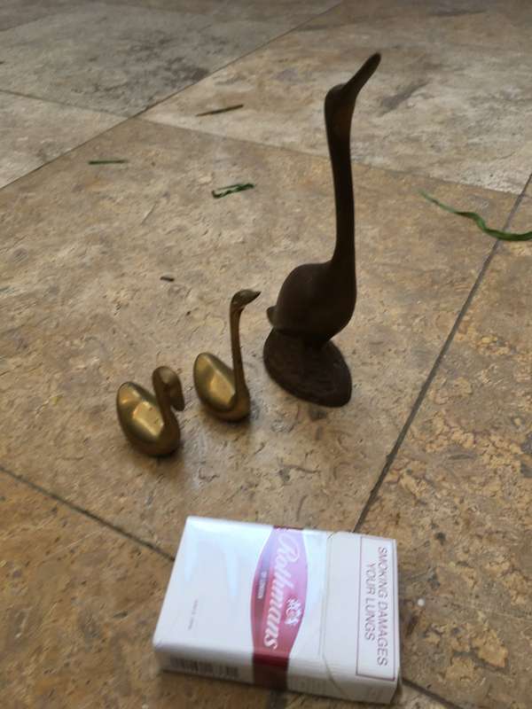 brass swan lot of three