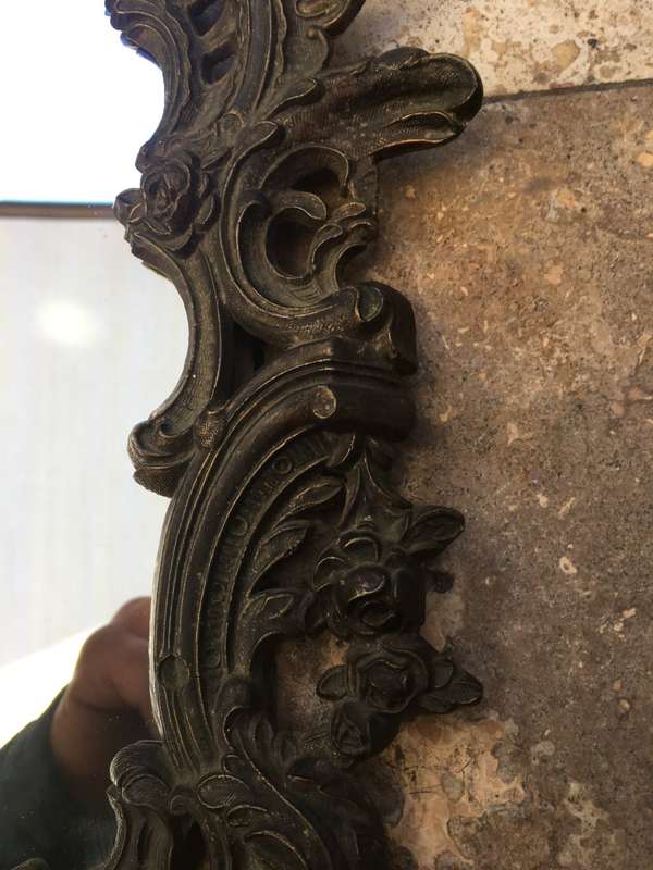 vintage brass ornate wall mirror