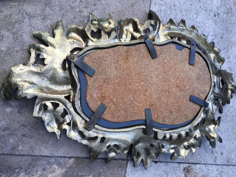 vintage brass ornate wall mirror