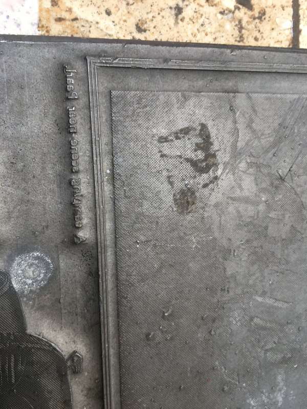 vintage lead printing plate ,advertising  Austin half ton pick up