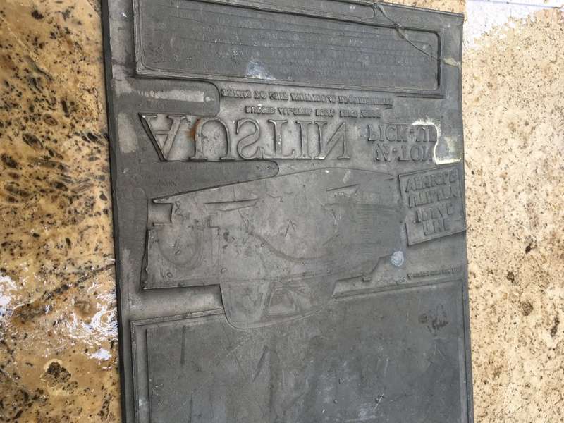 vintage lead printing plate ,advertising  Austin half ton pick up