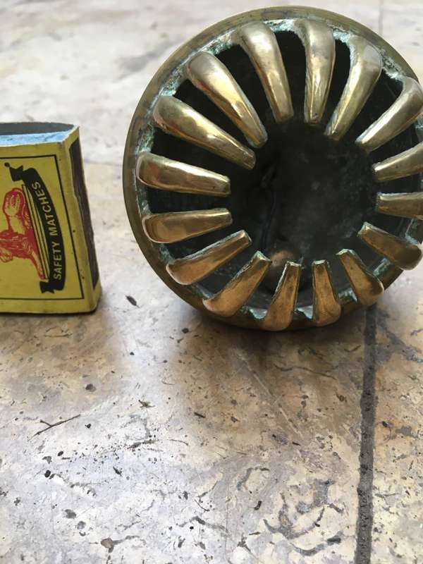 vintage brass elephant claw bell with stand , large size