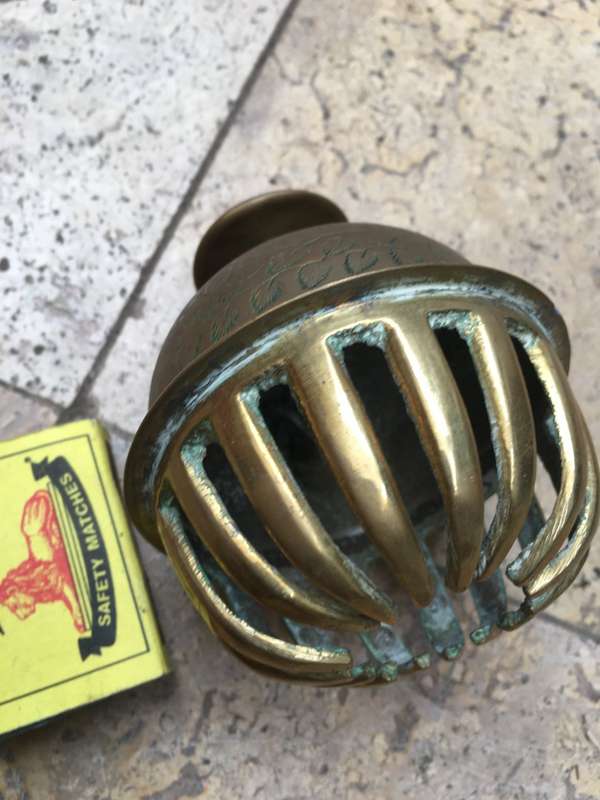 vintage brass elephant claw bell with stand , large size