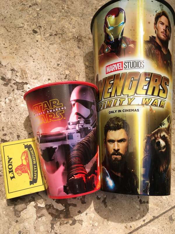 movie cup pair , star wars and avengers