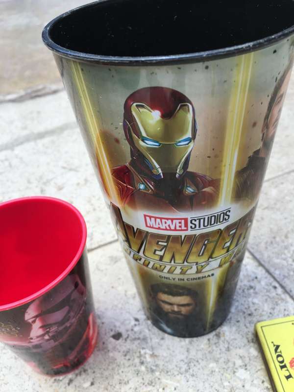 movie cup pair , star wars and avengers