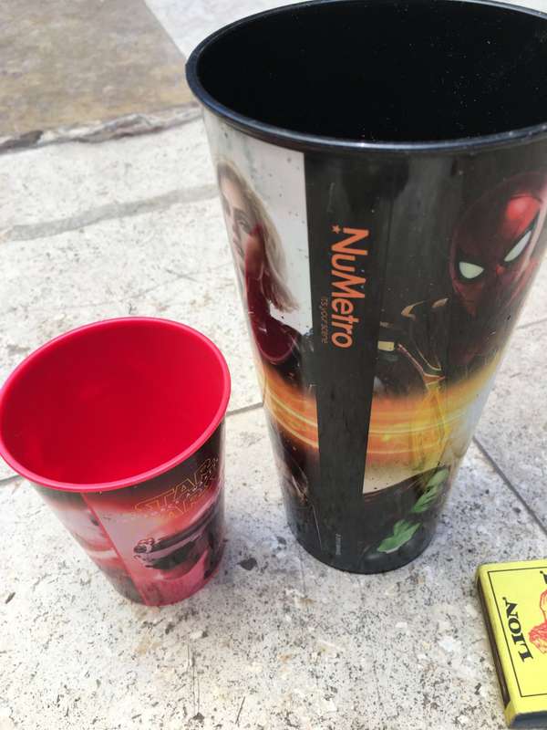movie cup pair , star wars and avengers
