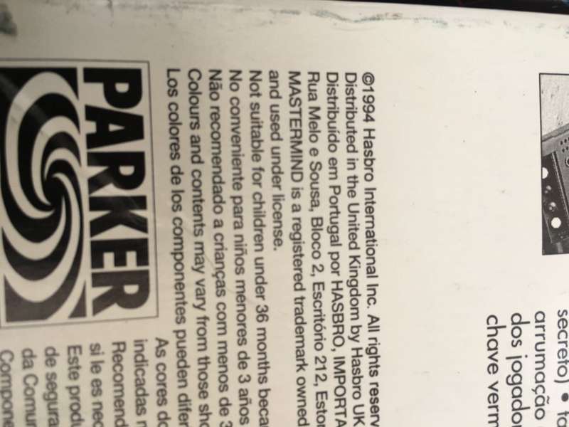 mastermind by Parker / hasbro 1994