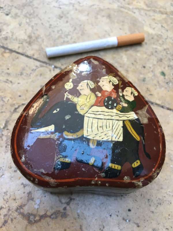 paper mache Syed Ali and Co brothers India heart shape Kashmir trinket box
