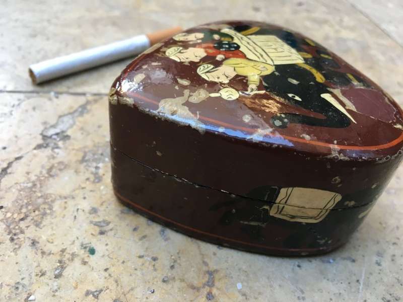paper mache Syed Ali and Co brothers India heart shape Kashmir trinket box