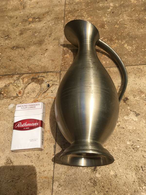 vintage Selwin Pewter carafe vase