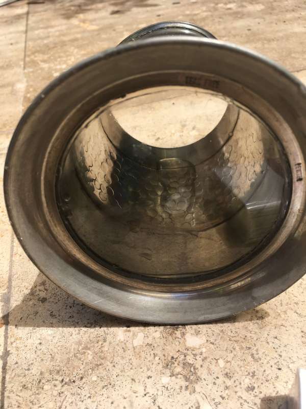 vintage tankard glass bottom with another both english pewter