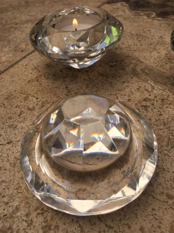 crystal tea light tea light candle holders lot of 4