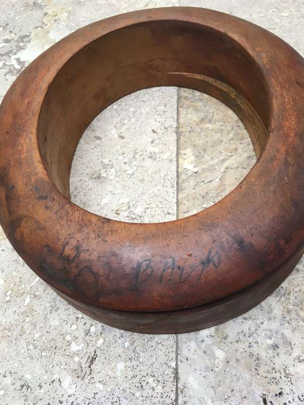 vintage hat block form mold wood 7 3/4