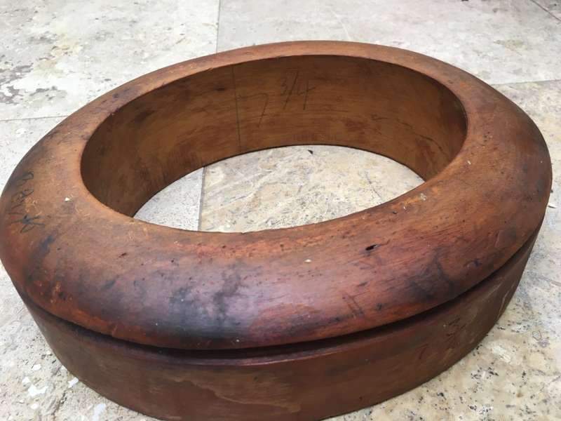 vintage hat block form mold wood 7 3/4