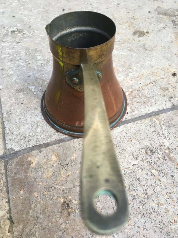 vintage copper ladle country kitchen sauce pourer dipper cup no 4