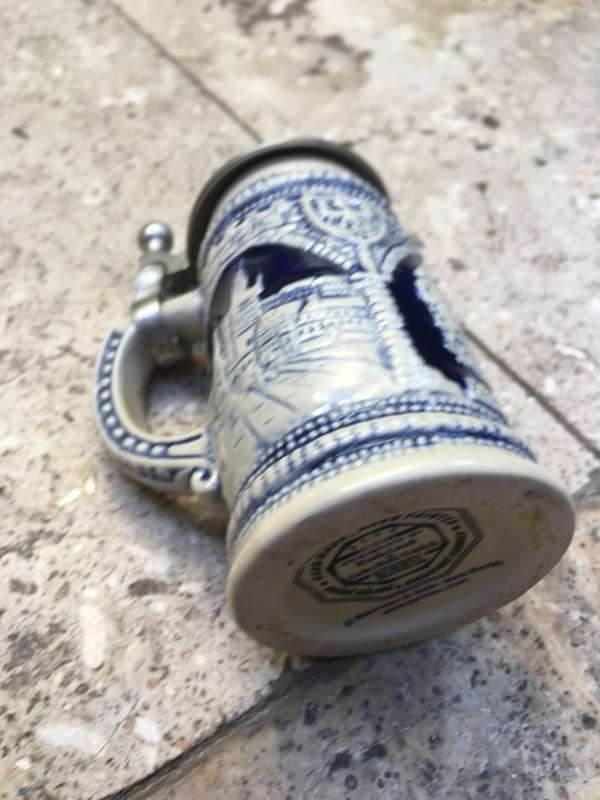 miniature german beer stein with lid