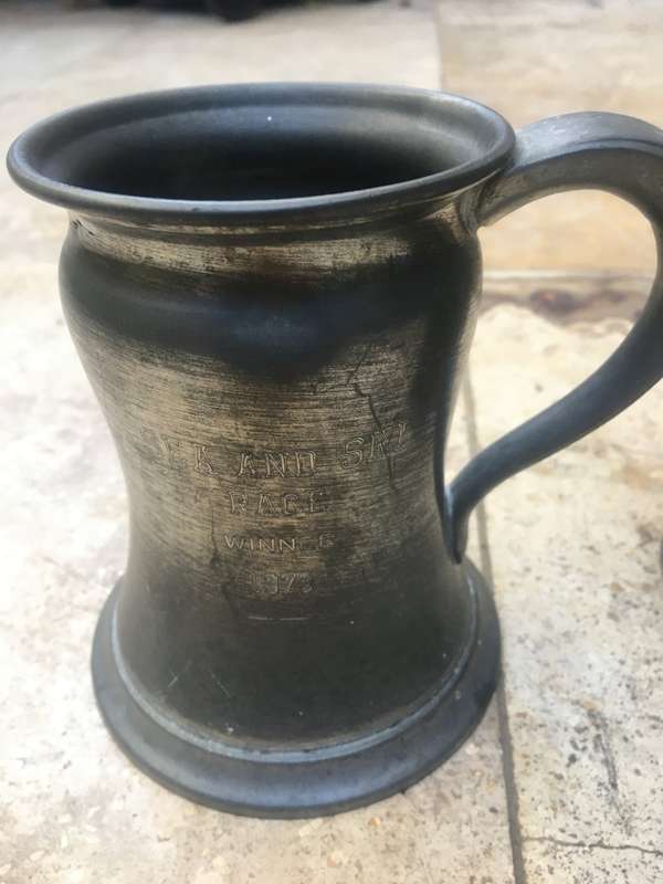 vintage tankard mug pair ( pewter and epns)