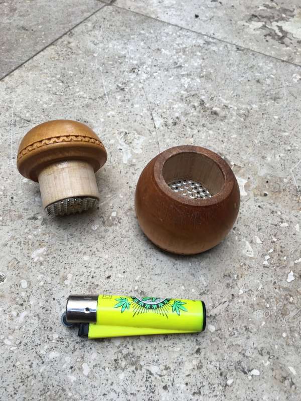 vintage primitive antique country kitchen wooden nutmeg grinder drone