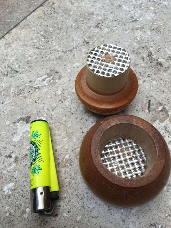 vintage primitive antique country kitchen wooden nutmeg grinder drone