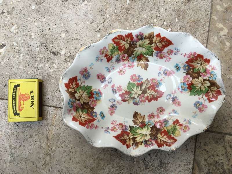 James Kent Floral plate Bowl Wavey Vintage Bowl , trinket dish
