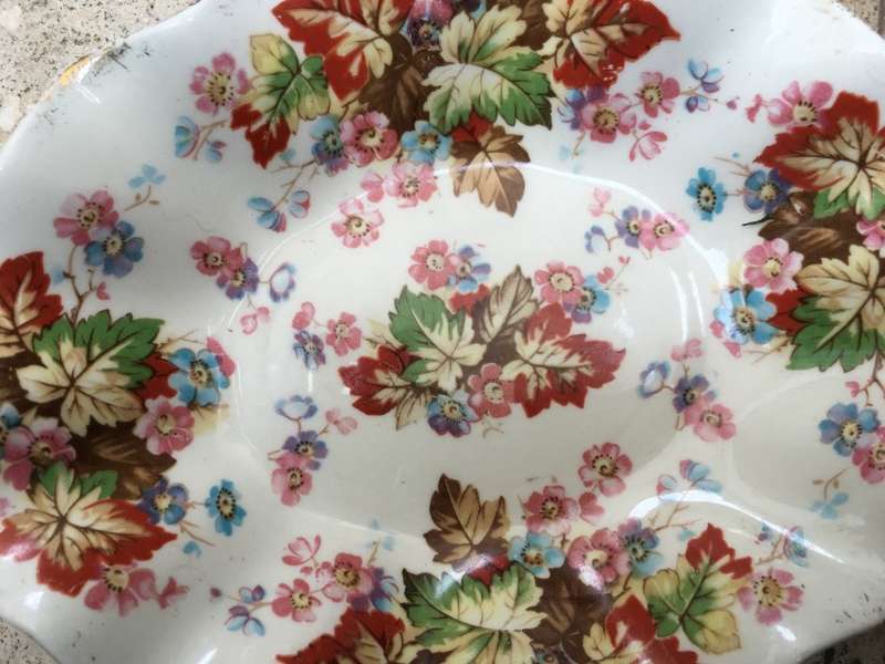 James Kent Floral plate Bowl Wavey Vintage Bowl , trinket dish
