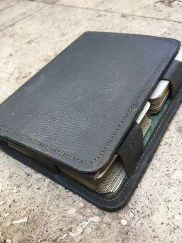 Vintage Contract Bridge Card travel set in leather case