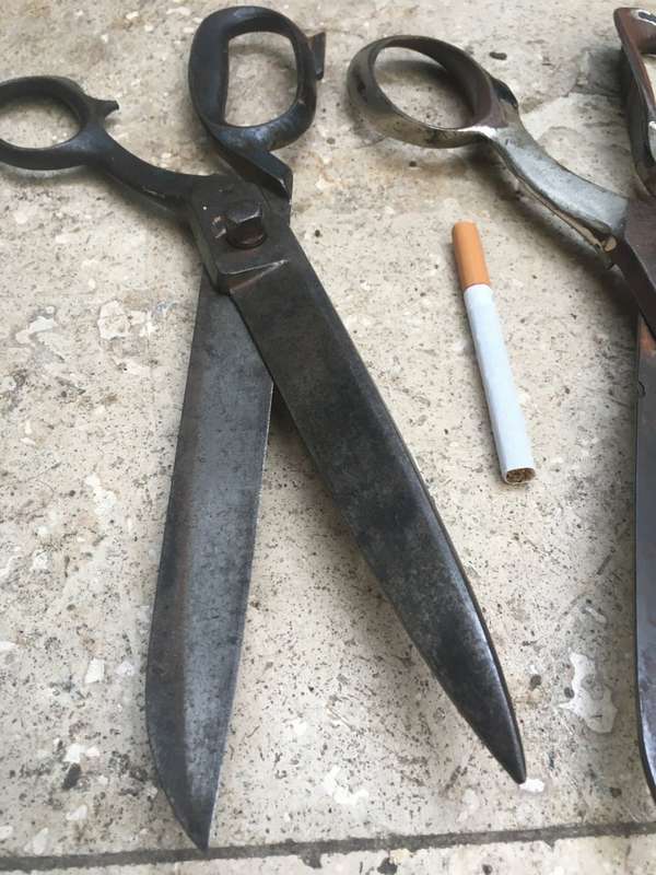 vintage pair of textile scissors no 10 and 12