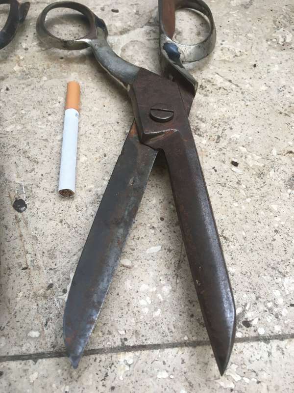 vintage pair of textile scissors no 10 and 12