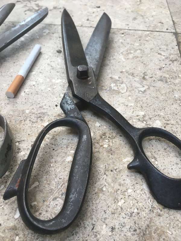 vintage pair of textile scissors no 10 and 12