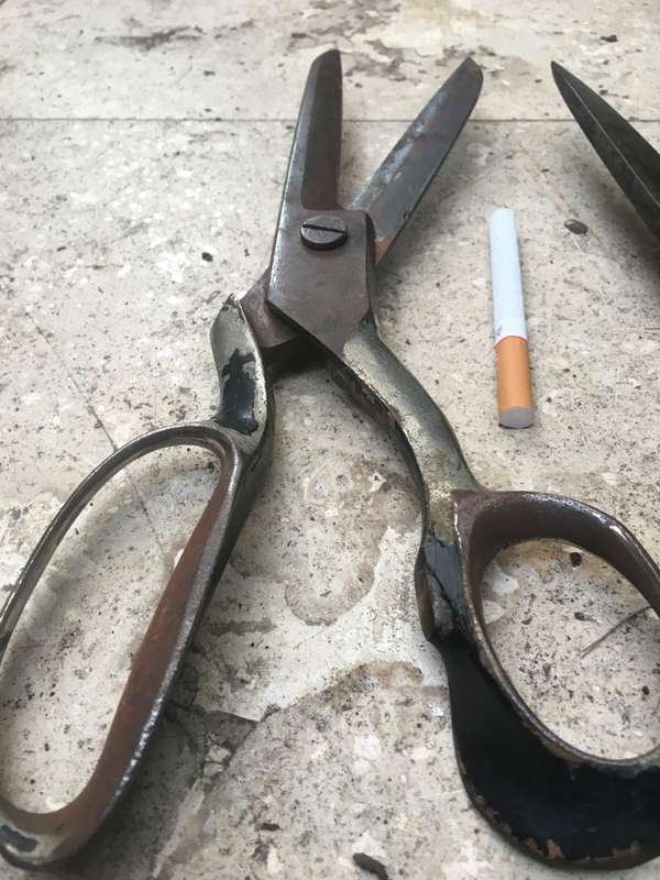 vintage pair of textile scissors no 10 and 12