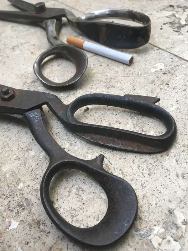 vintage pair of textile scissors no 10 and 12