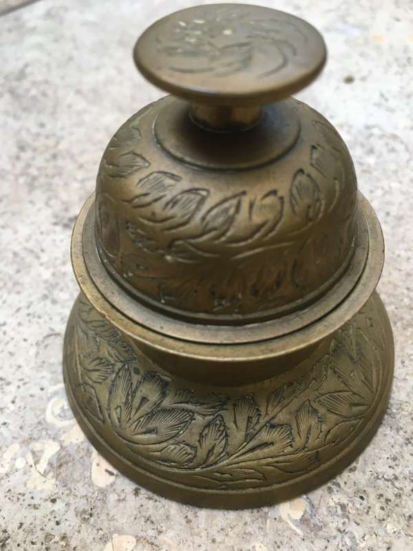 vintage claw bell india small 7cm diameter base