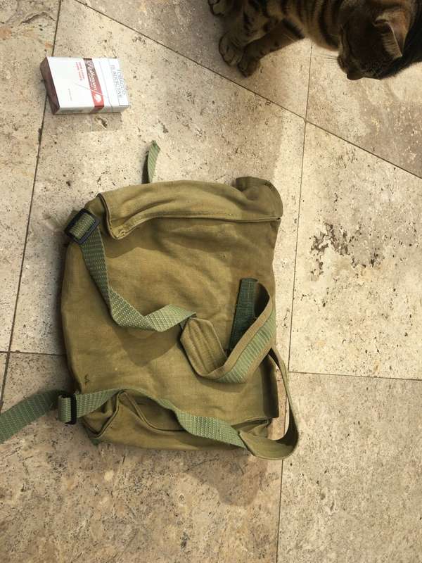 vintage 1980 school bag backpack satchel canvas sun sac bag with back straps