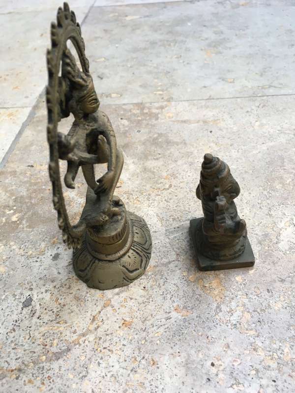 vintage brass shiva and brass tibetan Hongge Ganapati Ganesha lord god elephant pair