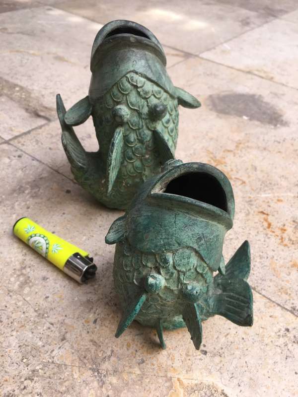 bronze fish pair