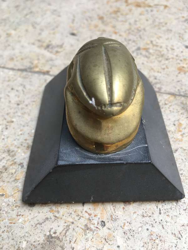vintage brass scarab on base