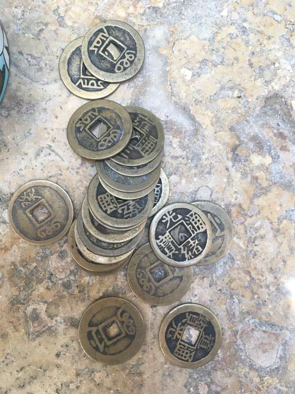 chinese luck enhancing feng shui coin lot of 20 with a buddha in coco money box